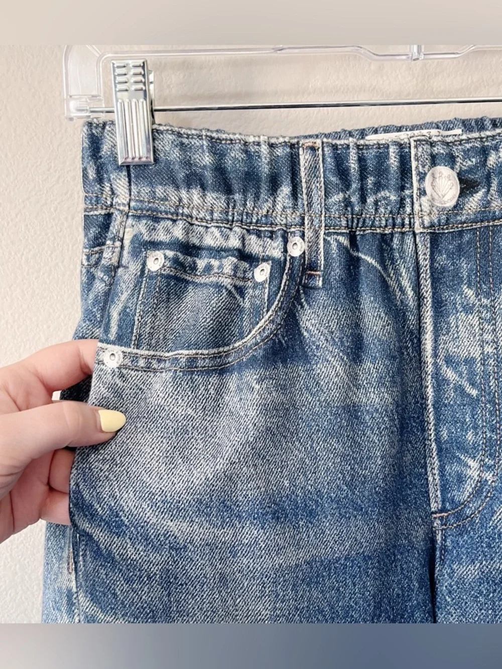 Rag & Bone Miramar Denim Cotton Terry Jogger Pants Blue Size XS Midrise Pockets - Picture 4 of 10